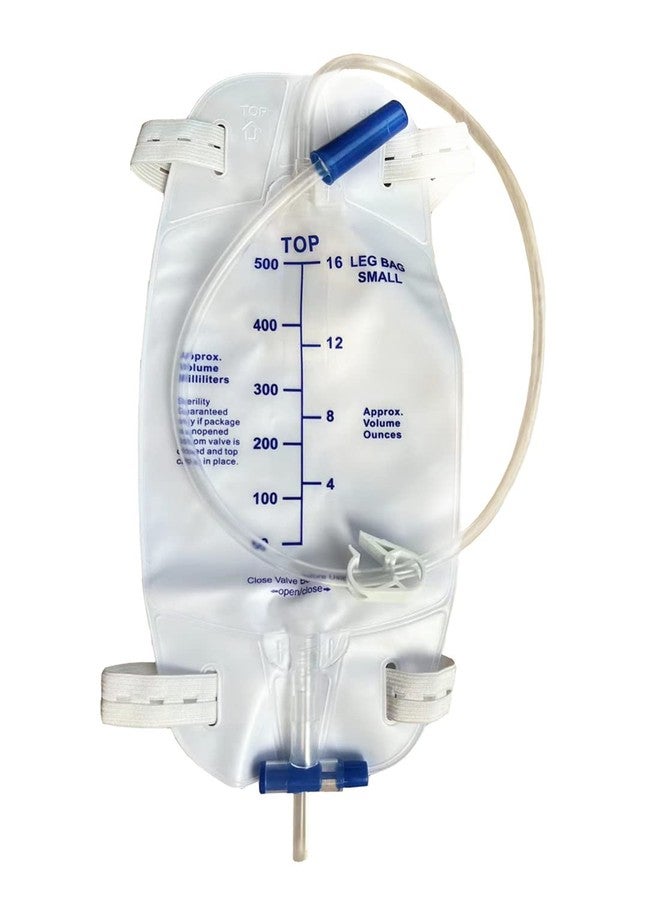 lifevv 3 Pack Urinary Drainage Bag Leg Bag with Anti-Reflux Chamber, 500 ml/19 oz 24" Drainage Tube - Image 1